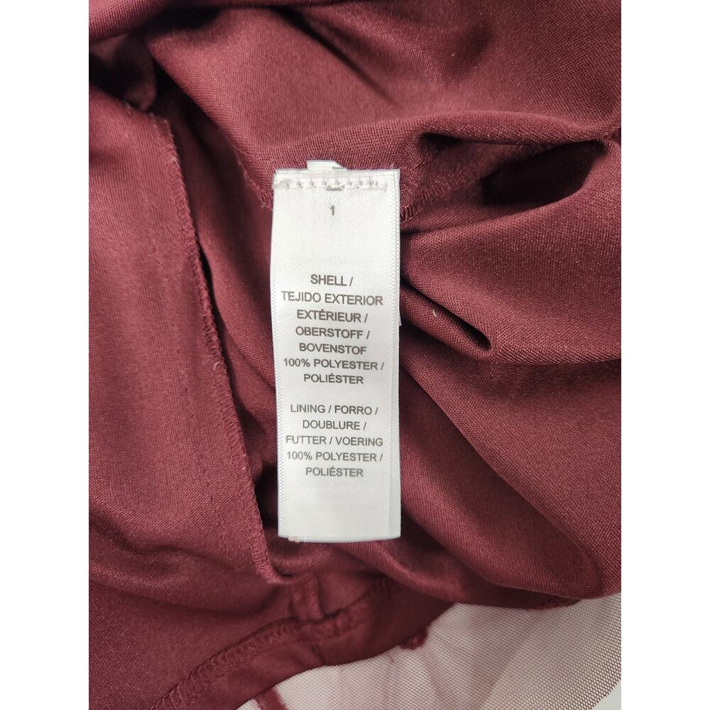 Gianni Bini Women's Wendy Burgundy Sequin Mesh Embroidered Floral Dress, Size 0 - Picture 12 of 14